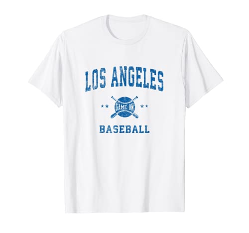 Los Angeles LA Vintage Baseball Throwback Design Retro Maglietta