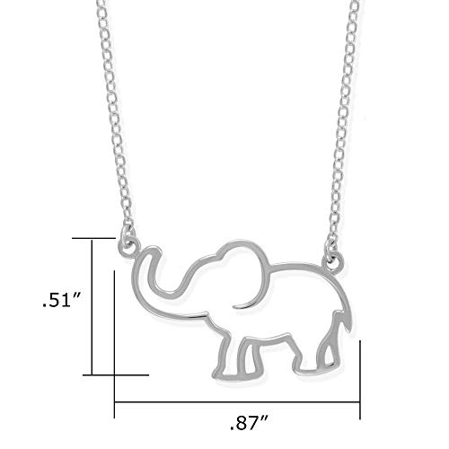 Boma Jewelry Sterling Silver Open Elephant Outline Animal Pendant Necklace, 18 Inches4