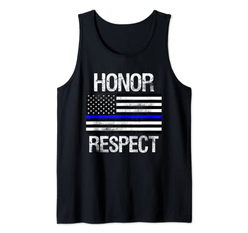 Bandera de línea azul – Honor Respect Law Enforcement Vintage Camiseta sin Mangas