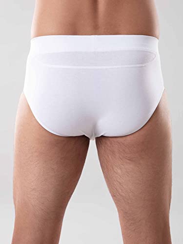 Image of GLOOT Men's Cotton Relaxed Solid Briefs (Pack of 3) (GLUCTIEBR01 White P3