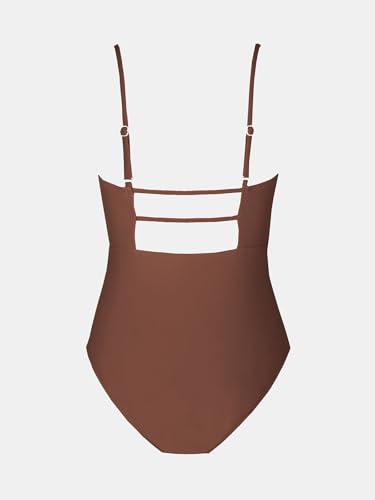 Image of CUPSHE Women Swimsuit One Piece Bathing Suit Square Neck Cutout Back Tummy Control with Adjustable Spaghetti Straps