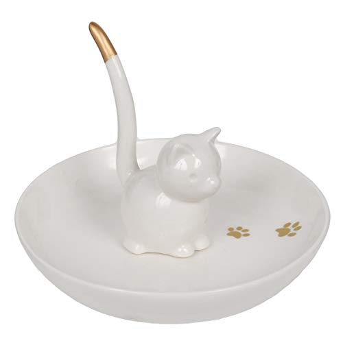 Les Trésors De Lily [Q5429 - Porte-Bijoux 'Chats' doré Ivoire - 12x9.5 cm