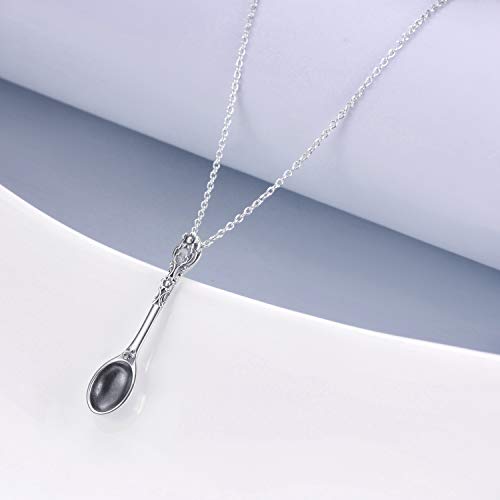 YAFEINI Spoon Necklace 925 Sterling Silver Spoon Pendant Necklace for Women Men Jewelry Gifts3