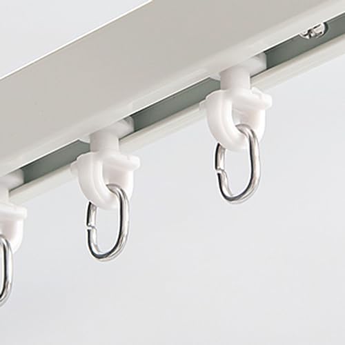 10/20/60/80/100/150/200 Pack Curtain Track Glider Hooks - Black & White Mute Rollers & Wheels, Replacement Accessories for Smooth Curtain Operation (10pcs)