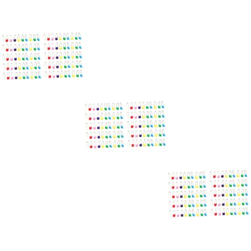 SEWACC 3sets Shower Clothes Pins Safety Pins for Boys and Girls Newborn Diaper Steel Locking Plastic Heads Large Quantity 100pcs*3