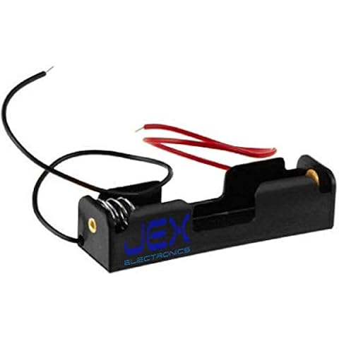 Jex Electronics One/Single/1X AA DIY Battery Holder Case Box Base 1.5V PCB Mount with Bare Wire Ends Cover