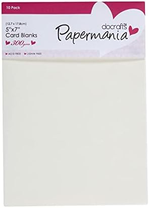 Papermania 5 X 7-inch 300 GSM Scalloped Card Blanks And Envelopes, Pack Of 12, Cream