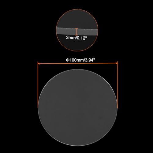 Image of MECCANIXITY 2pcs Clear Acrylic Sheet 4 inchx0.12 inch Clear Cast with Protective Paper for Signs DIY Display Projects, Round Transparent