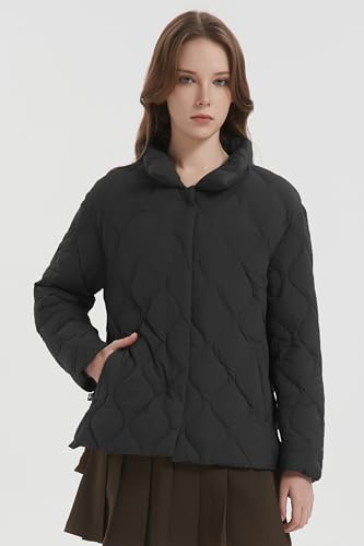 Orolay Women's Black Oversized Puffer Jacket: Lightweight Quilted Down Coat for Effortless Style - Image 7