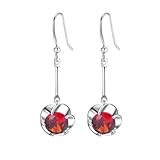 Pendientes de flores para mujer, aretes de plata con circonita cúbica, piercing de anzuelo, joyería de regalo, 41x12mm, Cobre, Circonita cúbica