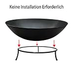 Feuerschale Marbela ca. 50x50x24 cm aus Stahl mit 3 Füße für Grillabend Gartefeuer BBQ Camping wonderbarer Abend am Strand Garten Hof Terrase Gillabend – Bild 3