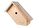 Wooden Deluxe Side View Bird Box | Waterproof & Ventilated | 32mm Hole Ideal For a Variety of Birds | UK Hand Crafted Nesting Box House | Easy Installation