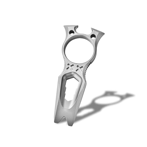 Multiherramienta EDC de titanio con llave inglesa abrebotellas minillavero portátil equipo para exteriores y camping (chorro de arena)