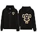 acsefire Sweat à Fermeture éclair Unisexe Anime Sweat à Capuche Black Clover Long Sleeve Cosplay Pull à l'emblème du Taureau Noir Hoodie for Asta Fans