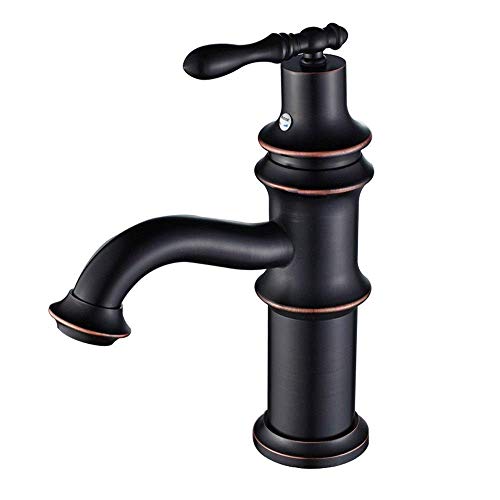 Robinet de cuisine rétro en cuivre mitigeur évier vintage eau chaude et froide FANDIAO