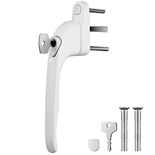 Neoteck 1 tirador de ventana en línea universal Espag con cerradura de doble acristalamiento, apto para todas las ventanas comunes y puertas de balcón