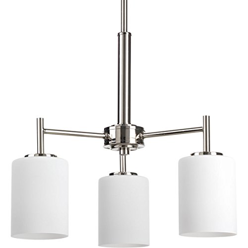 Flash Deals - 80% OFF Replay Collection 3-Light Etched White Glass Glass Modern Chandelier Light Polished Nickel Flash Deals - 80% OFF Replay Collection 3-Light Etched White Glass Glass Modern Chandelier Light Polished Nickel