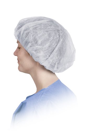 Bouchons de bouffant légers simple pli en polypropylène blanc, élastique confortable sans latex