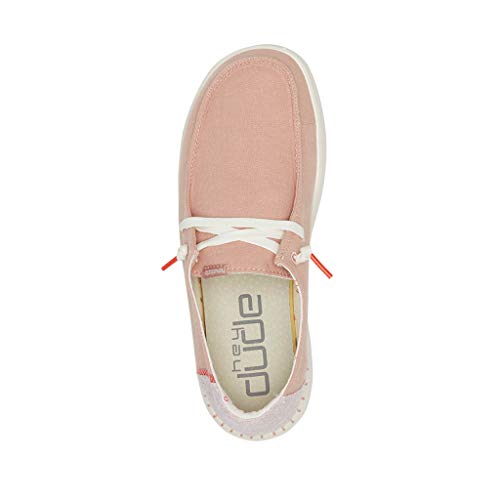 Image of HEYDUDE Women's Wendy Rise Chambray Rose Size 11 | Women's Shoes | Women's Lace Up Loafers | Comfortable & Light-Weight