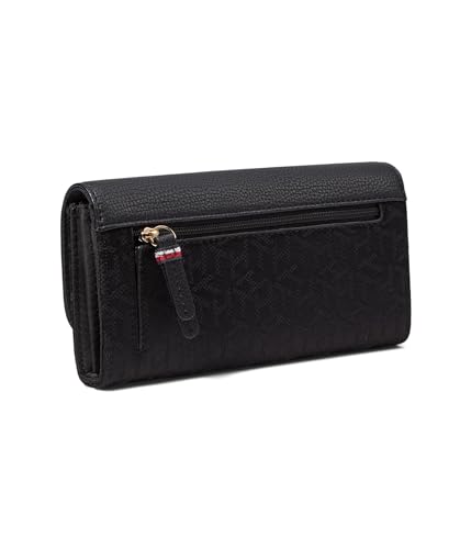 Tommy Hilfiger Womens Melissa II Flap Continental Wallet Black Tonal X-Small2