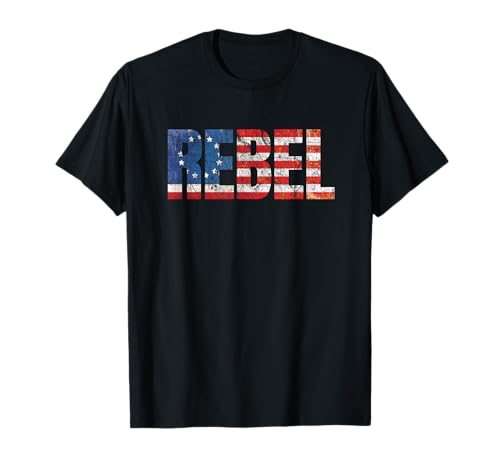 Rebel Betsy Ross American Flag 1776 Vintage Distressed T-Shirt