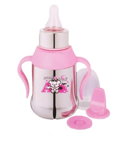 Image of PP Enjoy 2 in 1stainless Steel Soft Silicone Spout Sipper for Infant /Toddler, Anti Spill Sippy Cup with Detachable Handle for Kids BPA Free, 6 Months +, 300 ML.