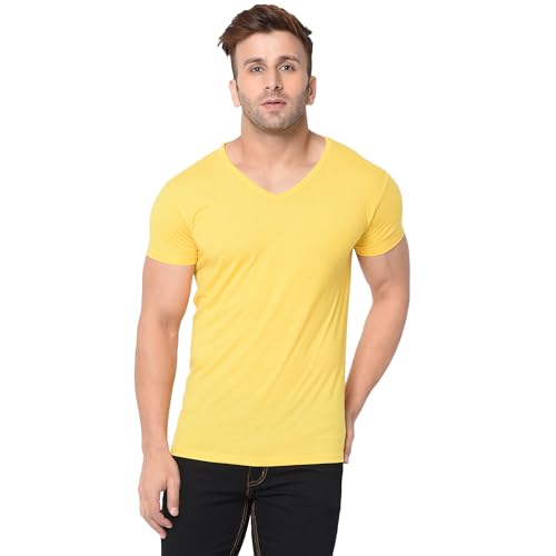 Image of JANGOBOY Men's V Neck Half Sleeve Cotton Blend T-Shirt (Pack of 1)