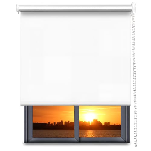 Opiniones y reviews de Persianas Precios Home Depot los mejores 5. 47 NANWEI Persianas Enrollables 100% Blackout, Free Stop, Cortinas Desplegables, Cortinas Tejidas con Aislamiento, Adecuadas para el hogar y la Oficina (Blanco, 140An x 180Al cm)