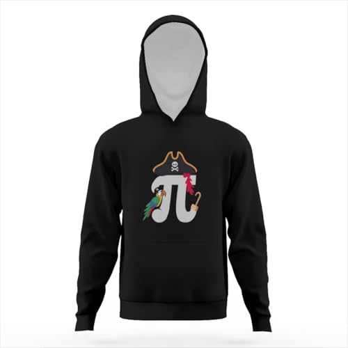 Retro Vintage Pirate Math Geek Funny Pi Day Hoodies for Teen Girls Boys Lightweight Kangaroo Pocket Sweatshirt3