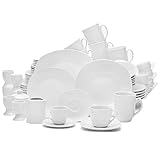 welcome ALLES IN EINEM SET – Das 62-teilige Geschirrservice beinhaltet sowohl ein Tellerset als auch ein komplettes Kaffeegeschirr inkl. Zubehörteilen. Ideal für stilvoll gedeckte Tische bis zu 6 Personen