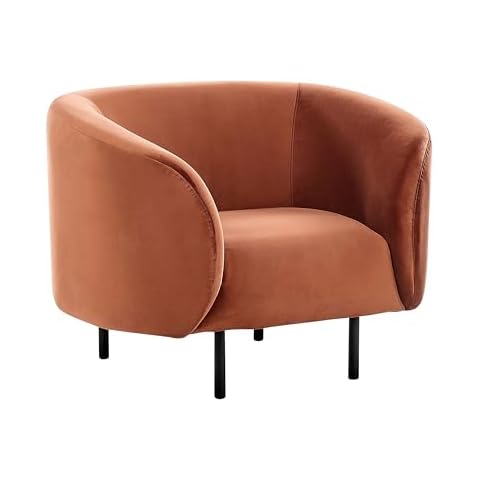 Fauteuil Incurvé Velours Orange Beliani Cover