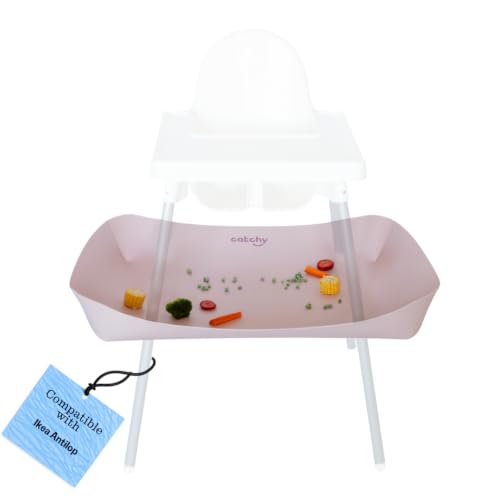 CATCHY -Food Catcher- Compatible with IKEA Antilop High Chair + 11 Other High Chairs -Highchair Sold Separately- Baby &amp; Toddler Food &amp; Mess Catcher -Premium Linen Inspired- Under High Chair Accessory