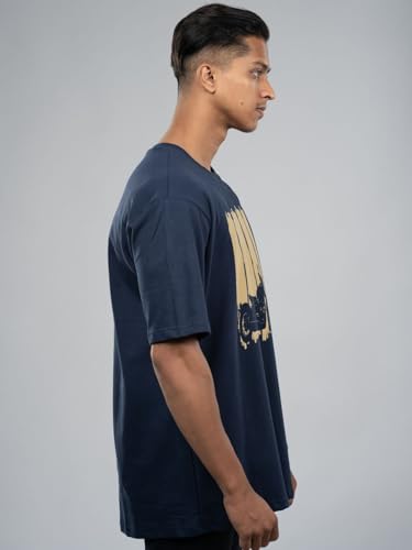 Image of T-Shirt for Men - 100% Cotton Ladakh Motorcycle Rider Half Sleeve Round Neck Graphic Print | Regular & Oversized Fit | 180 /220 GSM | S-5XL | Black, Navy Blue, Olive, Red, White