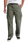 UNIONBAY Men's Survivor Iv Relaxed Fit Cargo Pant-Reg and Big and Tall Sizes, Military, 42x30