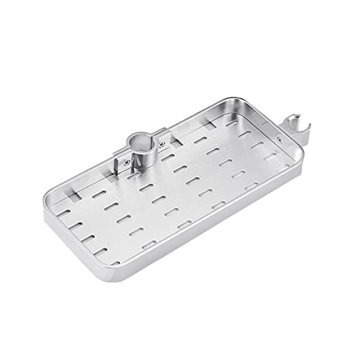 Estante de Ducha para Barra de Ducha con 2 Ganchos y Soporte de Alcachofa Ducha, Estante de Almacenamiento de Ducha Sin Taladrar Soporte Organizador de Ducha para Champú Jabón Cover