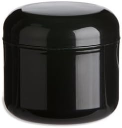 Nakpunar 12 Pcs, 1 Oz Black Double Wall Plastic Jars with Dome Lid