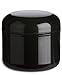 Nakpunar 12 Pcs, 1 Oz Black Double Wall Plastic Jars with Dome Lid and liner