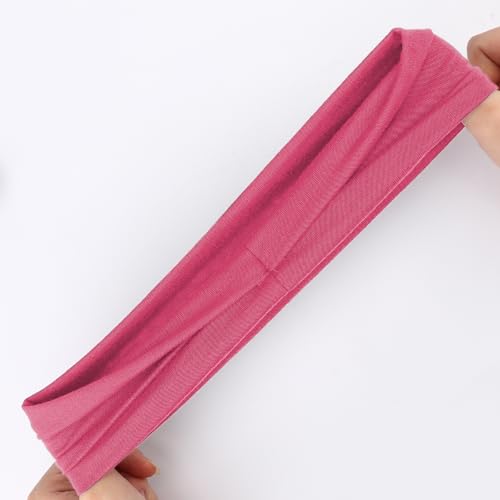Image of DRESHOW Yoga Sports Headbands for Women Elastic Non-Slip Headbands Workout Running Hair Bands 6 Pack