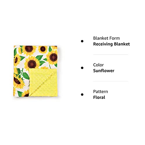 Boyoung Baby Blanket, Soft Minky Warm Blanket For Boy Or Girl, Receiving Blanket With Double Layer Dotted Backing For Newborns Nursery Stroller Toddlers Crib Bedding (30X40 Inch) Sunflower, 7894218 #TOP7