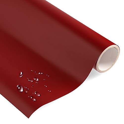 timalo® Film adhésif uni mat bordeaux – Film décoratif pour meubles – Film décoratif en vinyle rouge – Fabriqué en Allemagne (longueur au choix en une seule pièce, 1 m x 63 cm)