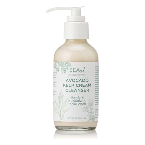 Sea-El Avocado & Kelp Cream Cleanser Non-Foaming Gentle Deep Cleanse to Purify Tone & Firm - Moisturizing Natural Face Wash for Women & Men - 4 Oz Cover