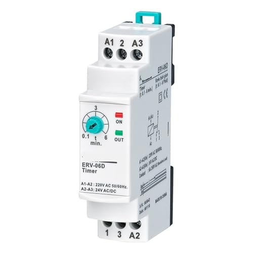 Relais temporisé ERV-06D de 0,1 à 6 min pour éclairage et ventilation