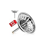 ✅ [LIEFERUMFANG] 1 Pack Stöpsel für Spülbecken, Ø 79 mm Außendurchmesser, 18 Fächer, Ø 7,8 mm Metall Stift, 73 - 110 mm Extender Zapfen, Gummi Lippendichtung, Küchenspülen Zubehör.