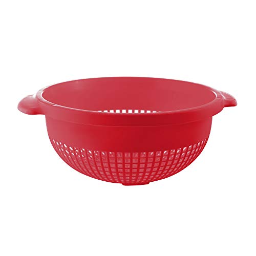 Ybm Home Deep Plastic Strainer Colander With Handle – Made Of Food Safe Bpa-Free Plastic - Durable And Dishwasher Safe - Use For Pasta, Noodles, Spaghetti, Vegetables And More (1, Red) #TOP9