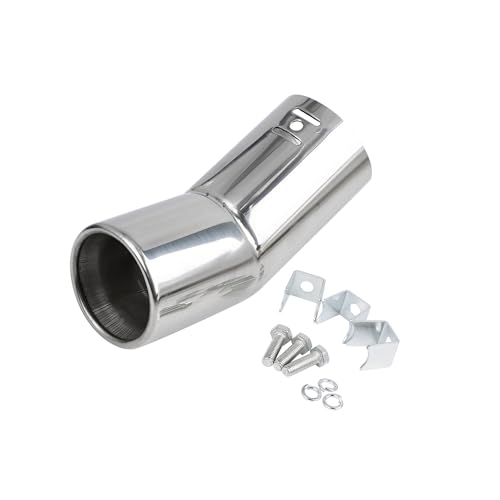Image of Hihaha 61mm Inlet Chrome Curved Car Exhaust Muffler Ends Tail Pipe Tip