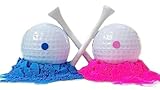 Jolly Jon Gender Reveal Party Golf Balls - Birth Announcement Golf Game Set - with 1 Pink Ball & 1 Blue Ball - Baby Boy or Infant Girl Surprise - for Expectant Couples & Golf Lovers - Family Fun