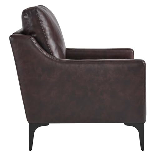 Sillón Moderno Piel Marrón miniatura 5