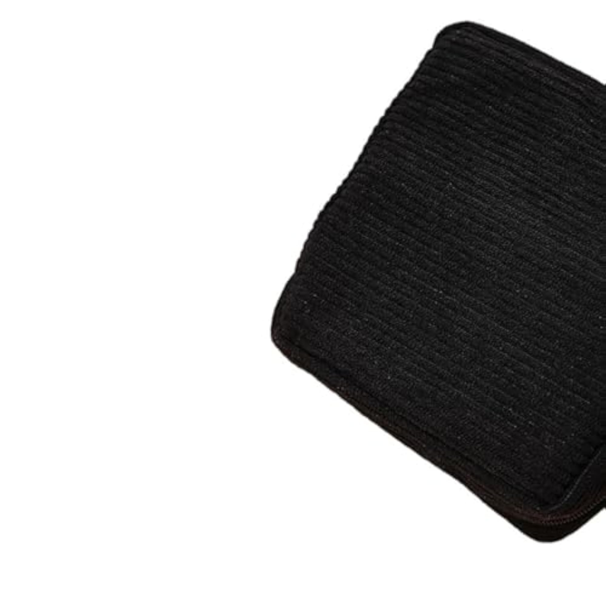 Corduroy Makeup Bag Zipper Pouch for Girls, Black