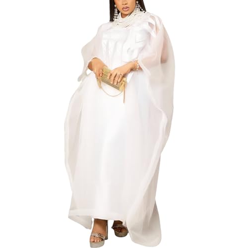 TIDOIRSA African Dresses for Women Elegant, African Clothes Embroideried Plus Size Party Wedding Dresses