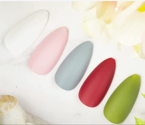 Lacomchir Schnelltrocknender Atmungsaktiv Nagellack 8mlx 6Pcs 5 Farben Matt& 2 in 1 Base & Top Coat Apfelgrün Silber… – Bild 2